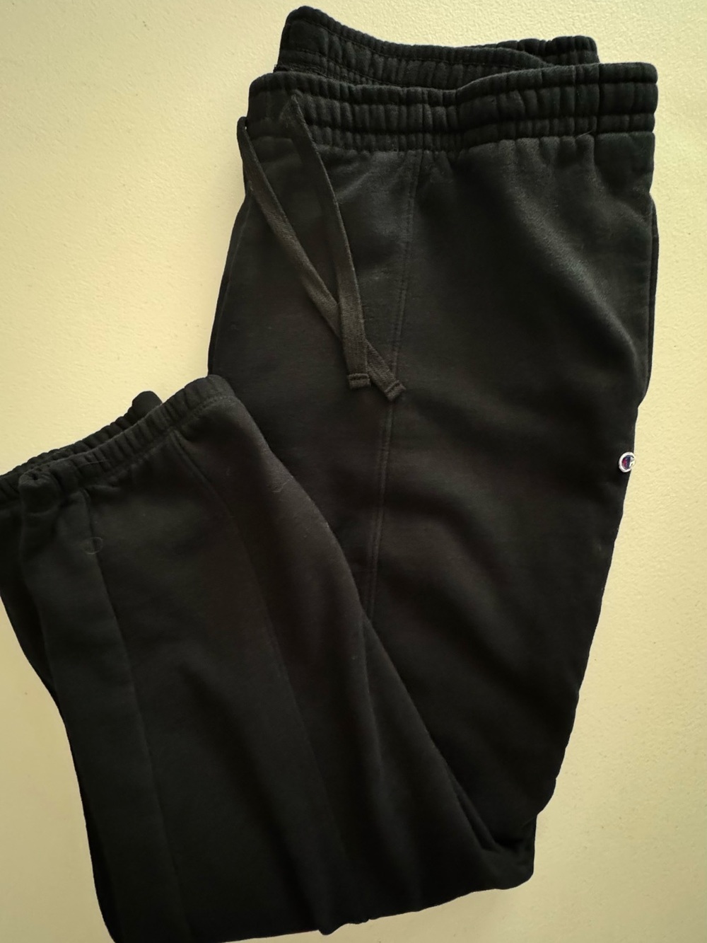 Champion Black Logo Fleece Joggers with White C Patch - Picture 3 of 5